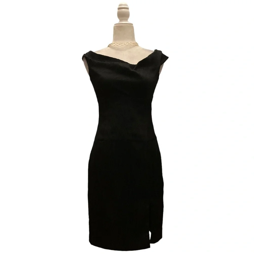 Black Halo Black Sheath Cocktail Dress - Picture 11 of 13